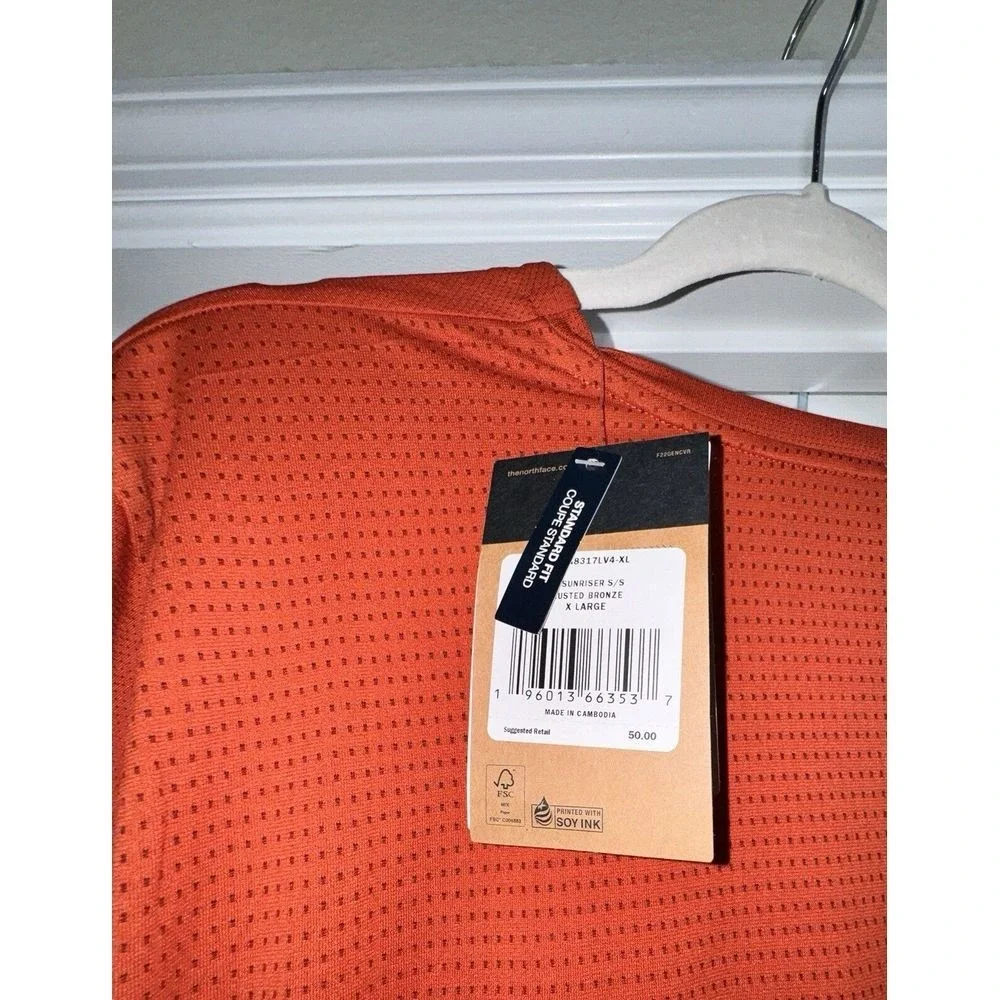 The North Face Sunriser‎ Short Sleeve Orange Rust Tee XL NWT
